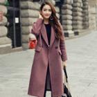 Gather-waist Long Coat