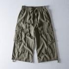 Elastic-waist Pocket Wide-leg Pants