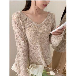 Perforates Knit Top