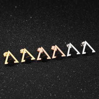 Stainless Steel Triangle & Cube Dangle Earring