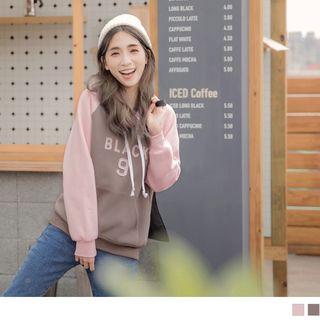 Raglan Long Sleeve Letter Print Hoodie