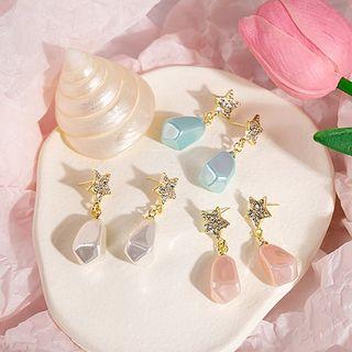 Star Faux Crystal Alloy Dangle Earring