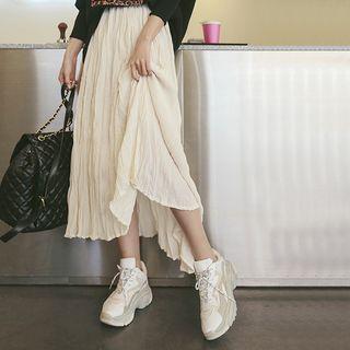 Crinkled Gathered Maxi Skirt