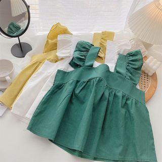 Ruffle-trim Plain Tank Top
