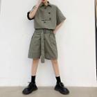 Short-sleeve Shirt Romper