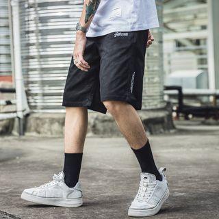 Letter Wide-leg Cargo Shorts