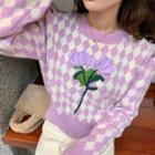 Argyle Flower Sweater