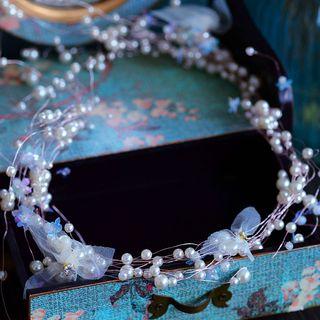 Wedding Faux Pearl Branches Headpiece As Shown In Figure - One Size