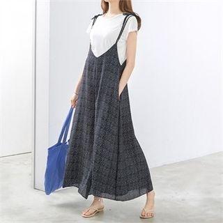 Wide-leg Pattern Jumper Pants