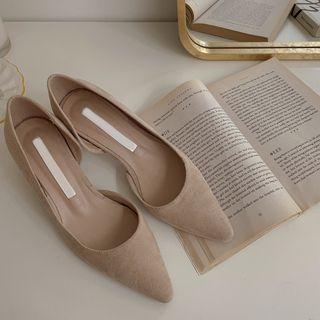 Pointy Suedette Dorsay Pumps