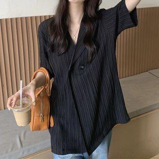 Short-sleeve Double Button Blazer