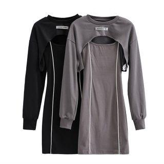 Set: Cropped Pullover + Sleeveless Sheath Dress