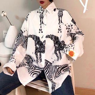 Animal Print Shirt White - One Size