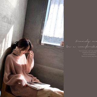 Turtleneck Oversized Ribbed Sweater