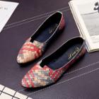 Patterned Pointed Loafers