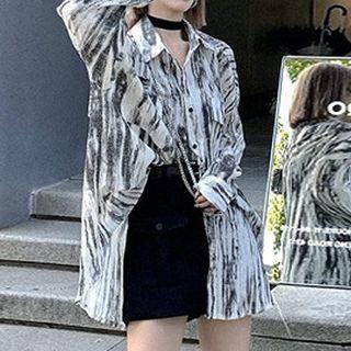 Long-sleeve Print Loose Fit Shirt