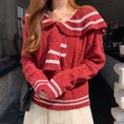 Sailor Collar Cable-knit Sweater