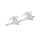 Fashion And Simple Aircraft Cufflinks Silver - One Size