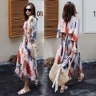 Floral Print Elbow-sleeve Jumpsuit