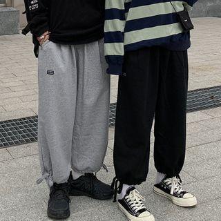 Lettering Print Wide Leg Sweatpants
