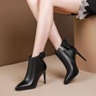 Bow-back Stiletto Heel Ankle Boots