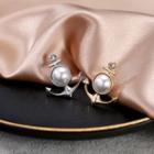 Faux Pearl Anchor Brooch