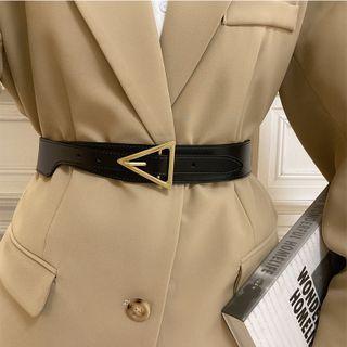 Triangle Buckled Faux Leather Belt