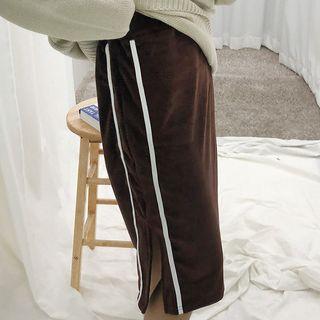 Piped Velvet H-line Skirt