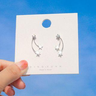 Star Ear Stud 1 Pair - Silver - One Size