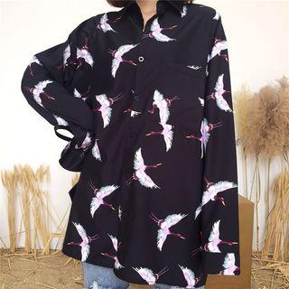 Couple Matching Print Long Sleeve Shirt