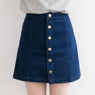 Button Up Denim Skirt