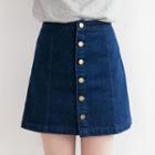 Button Up Denim Skirt