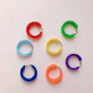 Flannel Hoop Earring