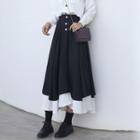 Color Block Semi   Skirt