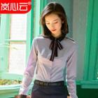 Contrast Collar Shirt / Ribbon Bow Tie