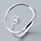 925 Sterling Silver Rhinestone Ring S925 Silver - Ring - One Size