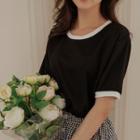 Pastel Round-neck Ringer T-shirt