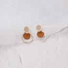 Glaze Alloy Hoop Dangle Earring 1 Pair - E2594 - As Shown In Figure - One Size