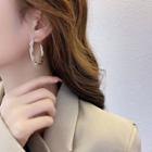Rhinestone Alloy Hoop Earring 1 Pair - 01 - Earrings - Ring - Gold - One Size