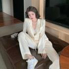Silky Blazer / Wide Leg Pants