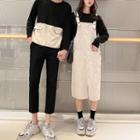 Couple Matching Long-sleeve T-shirt / Midi Jumper Dress / Slim Fit Pants