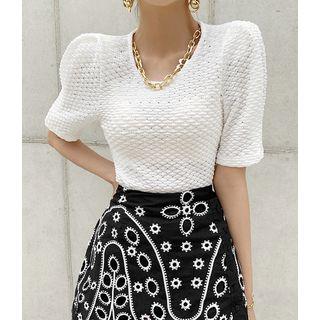 Chain-trim Textured Top