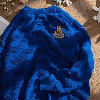 Round-neck Embroider Oversize Sweater