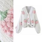 Crochet Strawberry Knit Cardigan
