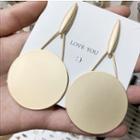 Acrylic Disc Dangle Earring 1 Pair - Gold - One Size