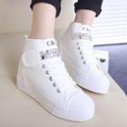 Embellished High Top Canvas Sneakers