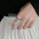 925 Sterling Silver Coin Open Ring / Lettering Open Ring