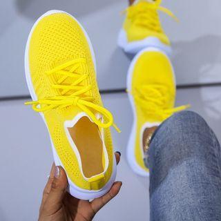 Lace-up Woven Sneakers