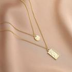 Layered Pendant Necklace Gold - One Size