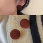 Flannel Disc Earring 1 Pair - 0968a - Brick Red - One Size